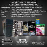 Intel Core i3 6th Gen. Customized Desktop PC,  4GB Ram, 128GB SSD, 1-Year Warranty
