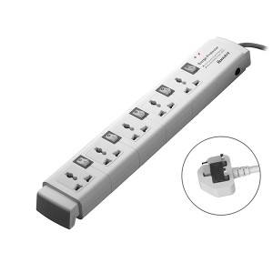 Huntkey PZC 504 Five Socket Five Switch 3-Line Surge Protection Power Stripe, 3-Years Warranty