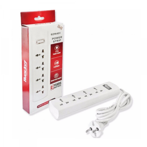 Huntkey SZM 401 Four Sockets 3M Power Strip Surge Protector, 3-Years Warranty