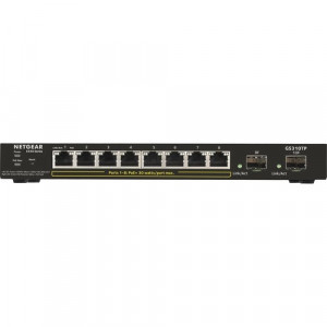 Netgear GS310TP 8-Port Gigabit PoE+ Ethernet Smart Managed Pro Desktop Switch with 2 SFP Ports, 5-Years Warranty