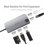 Unitek Y-DK09016 USB3.1 Type-C Multi-Port Hub with Power Delivery (USB-A + USB-C + HDMI + VGA + Gigabit Ethernet Convert